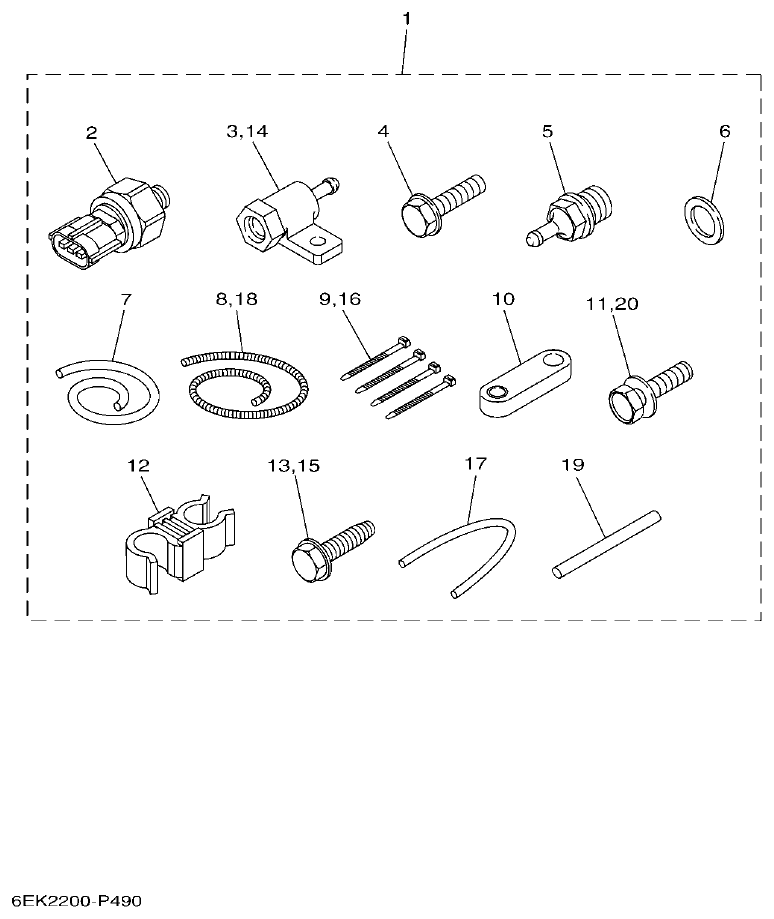 Yamaha F115B, FL115B, FL115BET OPTIONAL PARTS 8 parts diagram